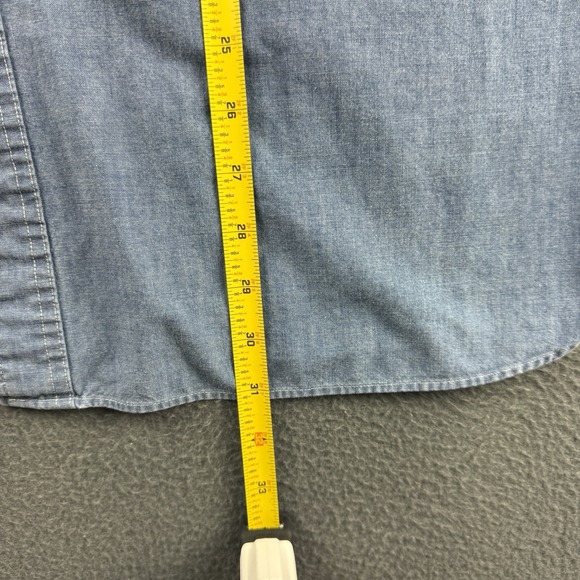 Polo Ralph Lauren Shirt Men's L Blue Donington Denim Chambray Flap Pockets West - Picture 9 of 10